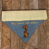 Will Work for Treats / Over the Collar Dog Bandana