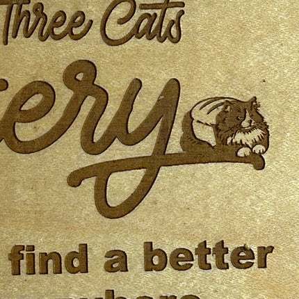 Three Cats Bakery - Cat Loaf Wood Sign