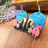 Farm Animal Hand-Painted 3D Wood Earrings