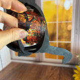 Cat-Shaped Wood Lantern with Stained Glass Belly – A Whimsical Touch for Your Home!