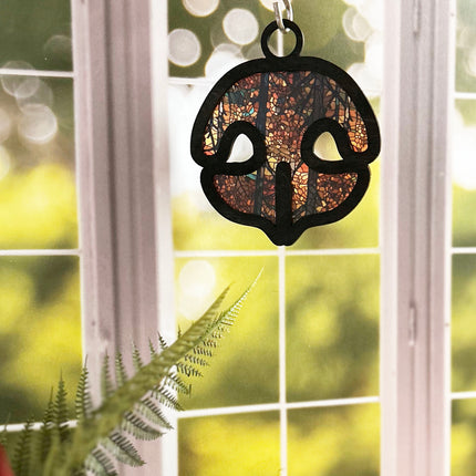 Wood & Stained Glass Dog Nose Sun Catcher - Perfect for Puppy Lovers!