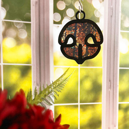 Wood & Stained Glass Dog Nose Sun Catcher - Perfect for Puppy Lovers!