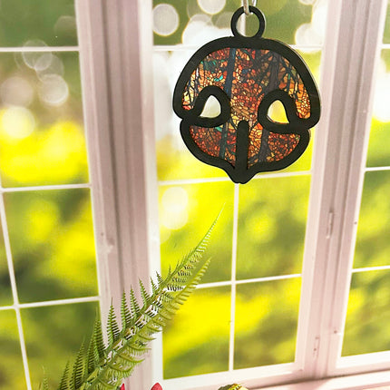Wood & Stained Glass Dog Nose Sun Catcher - Perfect for Puppy Lovers!