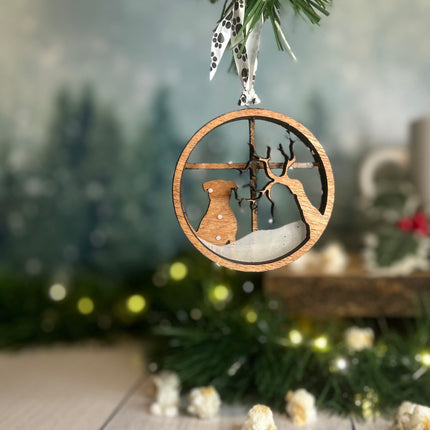 Rottweiler Breed Snowy Window Ornament / Dog Christmas Ornament