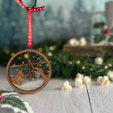 Personalized Shepherd (German, Dutch) Snowy Window Ornament – 3D Engraved Dog Christmas Ornament
