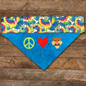 Peace Love and Squirrels / Over the Collar Dog Bandana