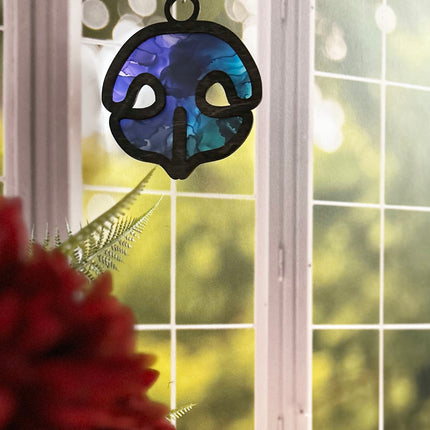 Wood & Stained Glass Dog Nose Sun Catcher - Perfect for Puppy Lovers!