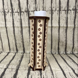 Tall candle holder for tealights with paw print design