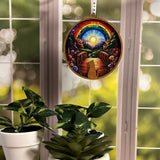 Pet Memorial Sun Catcher — Personalized Dog or Cat Ornament, Rainbow Bridge Gift