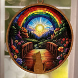 Pet Memorial Sun Catcher — Personalized Dog or Cat Ornament, Rainbow Bridge Gift