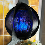 Cat-Shaped Wood Lantern with Stained Glass Belly – A Whimsical Touch for Your Home!