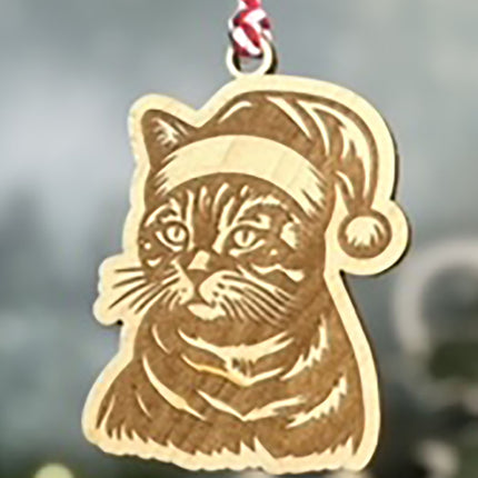 Purr-fectly Personalized Cat Breed Christmas Ornaments - Engraved Maple Plywood