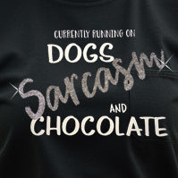 Dogs, Sarcasm & Chocolate V-Neck T-Shirt