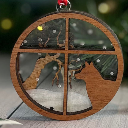 Personalized Shepherd (German, Dutch) Snowy Window Ornament – 3D Engraved Dog Christmas Ornament