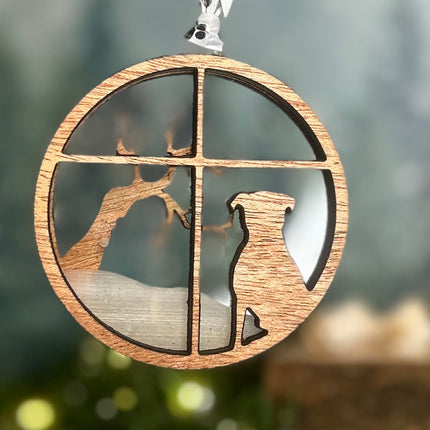 Rottweiler Breed Snowy Window Ornament / Dog Christmas Ornament