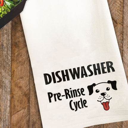 Dishwasher Pre-Rinse Tea Towel / Dog Themed Flour Sack Cotton Towel