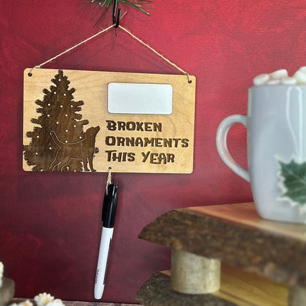 Sign - Broken Ornament This Year Safety Record by Mydeye