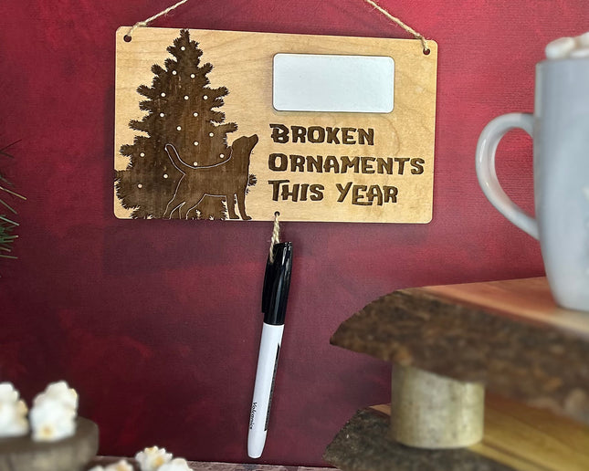Sign - Broken Ornament This Year Safety Record by Mydeye