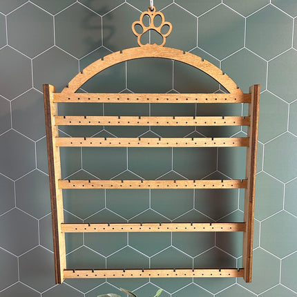 Hanging Jewelry & Earring Holder with Cat Paw Print