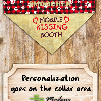 Mobile Kissing Booth Dog Bandana – Stylish & Playful Pet Accessory!