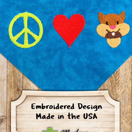 Peace Love and Squirrels / Over the Collar Dog Bandana