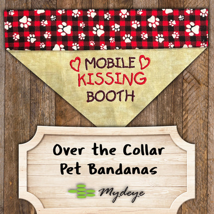 Mobile Kissing Booth Dog Bandana – Stylish & Playful Pet Accessory!