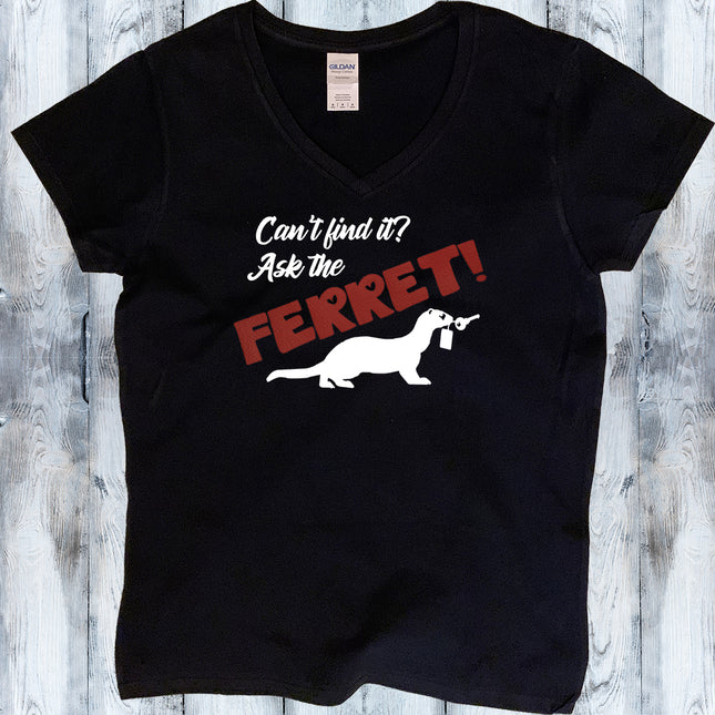 Can't Find It? Ask the Ferret! V-Neck T-Shirt