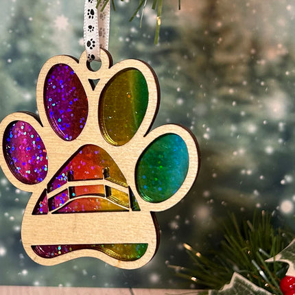 Personalized Rainbow Bridge Ornament / Memorial Dog Christmas Ornament