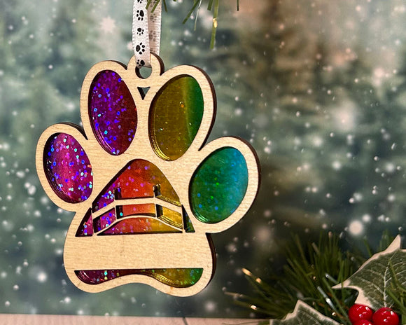 Personalized Rainbow Bridge Ornament / Memorial Dog Christmas Ornament