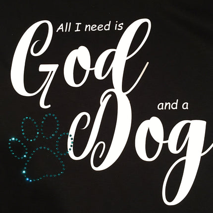 All I need is God and a Dog V-Neck T-Shirt