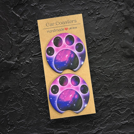 Paw-sitively Stylish Neoprene Car Coasters: Vibrant Paint Splatter Design for Pet Lovers