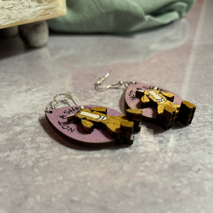 Not a Sheep Goat Earrings – Lightweight Hypoallergenic Wood Jewelry