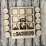 Customizable Tic-Tac-Toe Game with Engraved Dog Breed Images