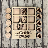 Customizable Tic-Tac-Toe Game with Engraved Dog Breed Images