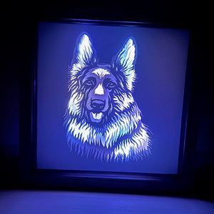 German Shepherd Glow: Illuminating Moments Lightbox