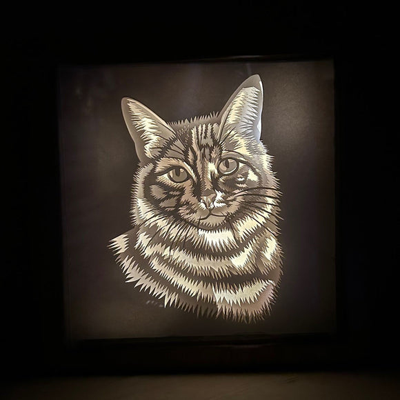 WhiskerWonder Short Hair Cat Lightbox – Enchanting Feline Delight for Your Space