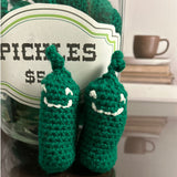 Organic Catnip-Packed Crochet Pickle Cat Toy with Crinkle Paper for Extra Fun