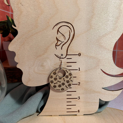 Paw Print & Bone Hoop Earrings – Lightweight Hypoallergenic Wood Jewelry