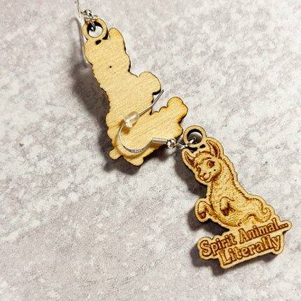 Ghost Llama Earrings | "Spirit Animal...Literally" Halloween Wood