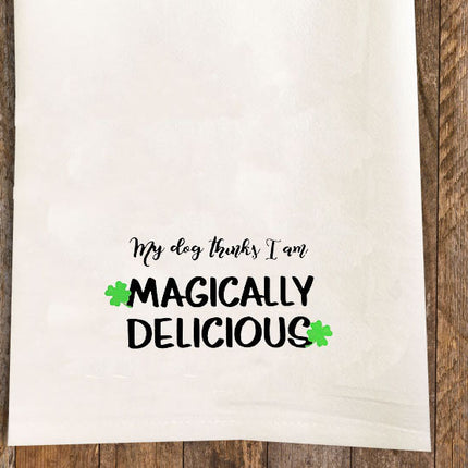 Magically Delicious Tea Towel / Dog Themed Flour Sack Cotton Towel