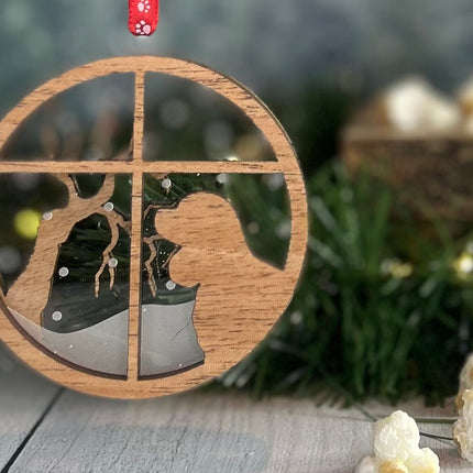 Cocker Spaniel Snowy Window Ornament / Dog Breed Christmas Ornament