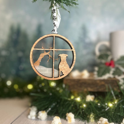 Pitbull Breed Snowy Window Ornament / 3D Dog Christmas Ornament