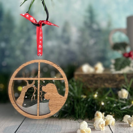 Cocker Spaniel Snowy Window Ornament / Dog Breed Christmas Ornament