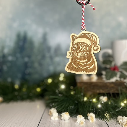 Purr-fectly Personalized Cat Breed Christmas Ornaments - Engraved Maple Plywood