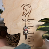 Earrings - Cat Clock Earrings with Blue Bow Tie – Whimsical Cat Lover Jewelry