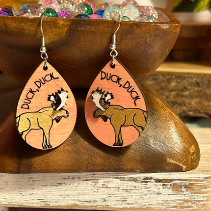 Duck, Duck Moose Earrings – Lightweight Hypoallergenic Wood Jewelry
