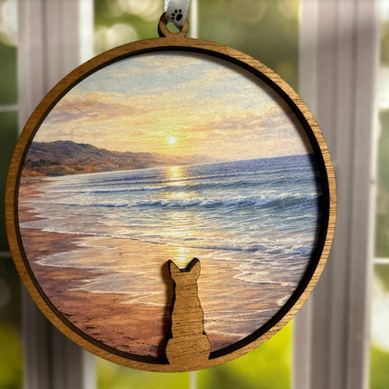 Pet Memorial Sun Catcher — Personalized Dog or Cat Ornament, Rainbow Bridge Gift