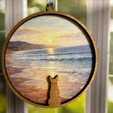 Pet Memorial Sun Catcher — Personalized Dog or Cat Ornament, Rainbow Bridge Gift