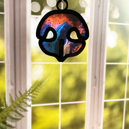 Wood & Stained Glass Dog Nose Sun Catcher - Perfect for Puppy Lovers!