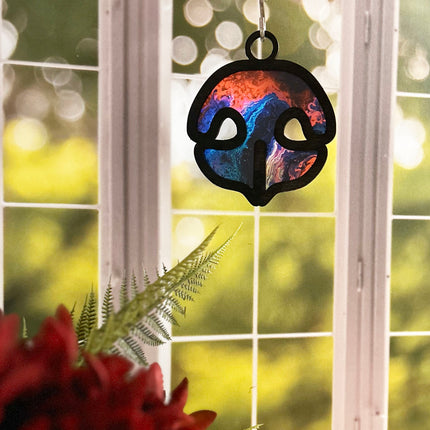 Wood & Stained Glass Dog Nose Sun Catcher - Perfect for Puppy Lovers!